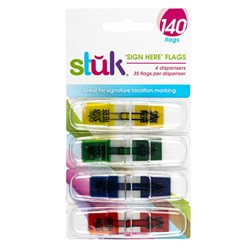 Note Sticky Flag PET 43x11mm SignHere 35shx4 Pads Dispenser