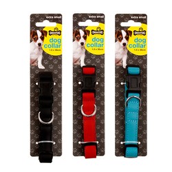 Collar Dog Leather + Neoprene XS 1.5x30cm 3 Asstd Colours