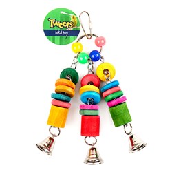 Bird Toy Wooden 3 Piece w Bells 20x6cm