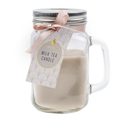 Candle Scented in Mason Jar w Lid Milk Tea 7x13cm