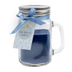 Candle Scented in Mason Jar w Lid Sea Breeze 7x13cm