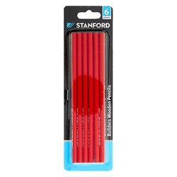 Builders Wooden Pencils 6Pk