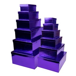 Gift Box Set 12 Rectangle Metallic Purple
