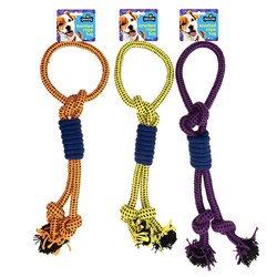 Dog Toy Rope Tug 48cm 3 Asstd