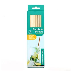Straws Bamboo 6pcs Inc Cleaner 19.8*Dia6mm