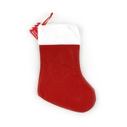 Stocking Xmas 18x38cm Red/White