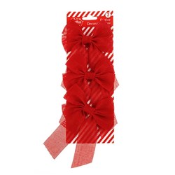 Bow Xmas Linen Small 3pk Red 11.4x16.4cm