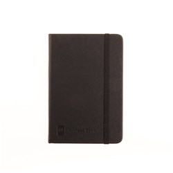 Address Book PU Cover Black A6 w Elastic