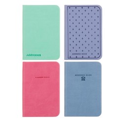 Address Book PU Cover 4 Asstd Cols A7 Pocket