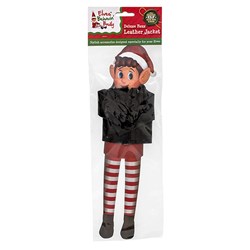 Xmas Elves BB Faux Black Leather Jacket w/ Zip for Elf