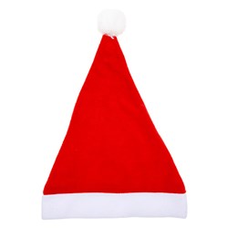 Hat Santa Xmas Plush Basic Adult Size Red