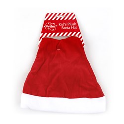 Hat Santa Xmas Plush Basic Kids Size Red