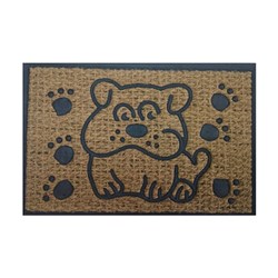 Mat Coir Dog w Paws Rubber Backed 40x60cm