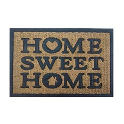 Mat Coir Home Sweet Home Rubber Backed 40x60cm