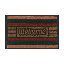 Mat Coir Welcome Multi Col Rubber Backed 40x60cm