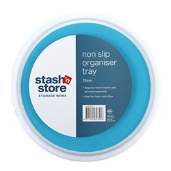 Shelf Organiser Non Slip Tray Round 25cm Dia