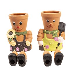 Terracotta Pot Man Planter 2 Asstd