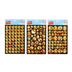 Stickers Kids Funny Faces Laser Foil 43Pc 3 Asstd