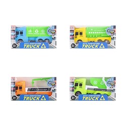 Toys Truck Sanitation Pull Back 4 Asstd
