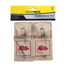 Mouse Trap Wooden 2Pk 12.5x6.3cm