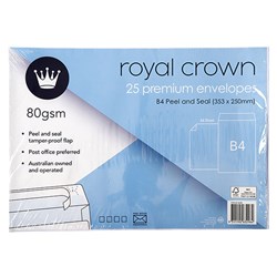 Envelope Wht Pocket 80gsm P&S B4 25Pk P7.6 FSC Mix 70%