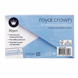 Envelope Wht Wallet P&S 80gsm 11B 50Pk P7.6 FSC Mix 70%