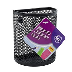 Holder Magnetic Stationery Pencil Pen Metal Mesh Black