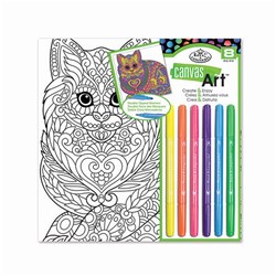 Canvas Art Set R&L Markers Cat 25x25cm SRT