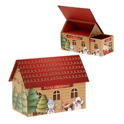 Gift Box Xmas House Rect With Drawer 200x125x155mm