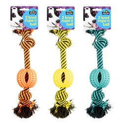 Dog Toy Rope 3 Asstd Cols 29cm