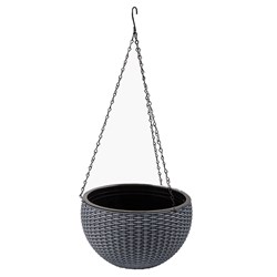 Hanging Basket Plastic Grey 26x16cm