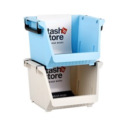 Mini Storage Tray w Black Handle 12x9x7.5cm 2 Asstd Cols