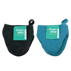 Oven Mitt w Silicone 14x14x18cm 2 Asst Cols