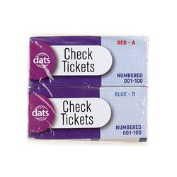 Ticket Check Book 1 to 100 4pk SRT