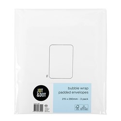 Envelope Bubble White 215x280mm 3Pk P7.6 FSC Mix 70%