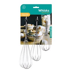 Whisk Stainless Steel 3pk 17.5cm 22cm 26.5cm S/S430