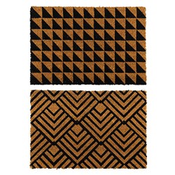 Mat Coir Geometric 2 Design Rubber Backed 40x60cm