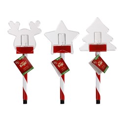 Stake Light Christmas Designs 3 Asstd Solar H31cm RGB PDQ