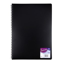Diary Visual Art PP Black 110gsm A3 120pg Long Spiral