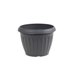 Plastic Pot Grey Round 18x14cm