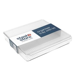 PET Organiser Tray Square w Lid 30x30.5x5cm