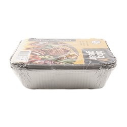 Foil Tray Rectangle w Lid 6pk 26x18.8x6.8cm