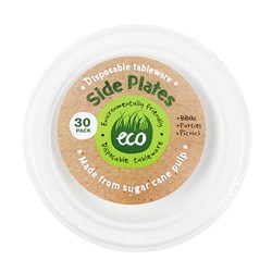 Eco Friendly Plate Side 18cm White Pk30