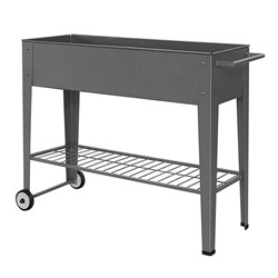 Planter Box Mobile Metal Black 95x35x80cm