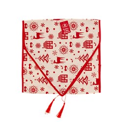 Table Runner Linen Xmas w Printing 145x35cm