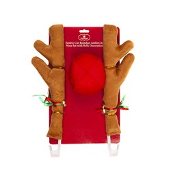 Car Xmas Reindeer Antlers & Nose Set w Bells
