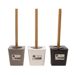 Modish Toilet Brush & Holder w Bamboo Handle 11.6x10x39cm
