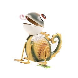 Metal Iguana Garden Decoration SRT 15x23x20.5cm