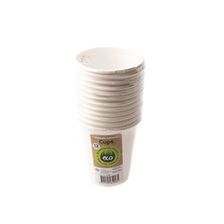 Eco Friendly Cup White 8x5x9cm Pk12