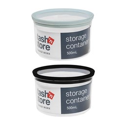Storage Container Cylinder 500ml 2 Asst Cols